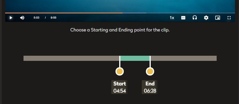 Start and End markers.