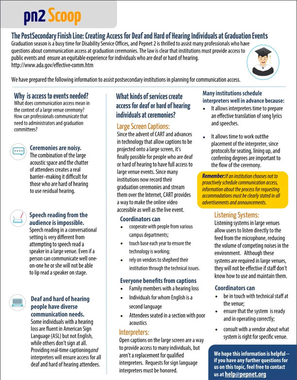 The Postsecondary Finish Line: Creating Access for Deaf and Hard of Hearing Individuals at Graduation Events