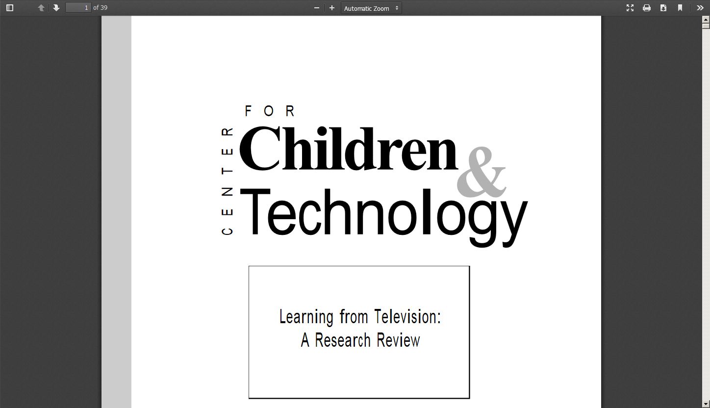 Learning from Television: A Research Review