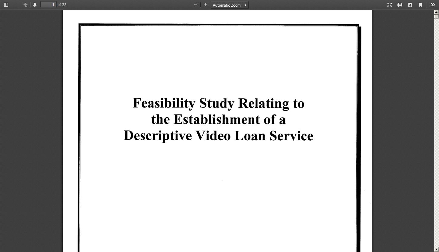 Feasibility Study Relating To The Establishment Of A Descriptive Loan Service