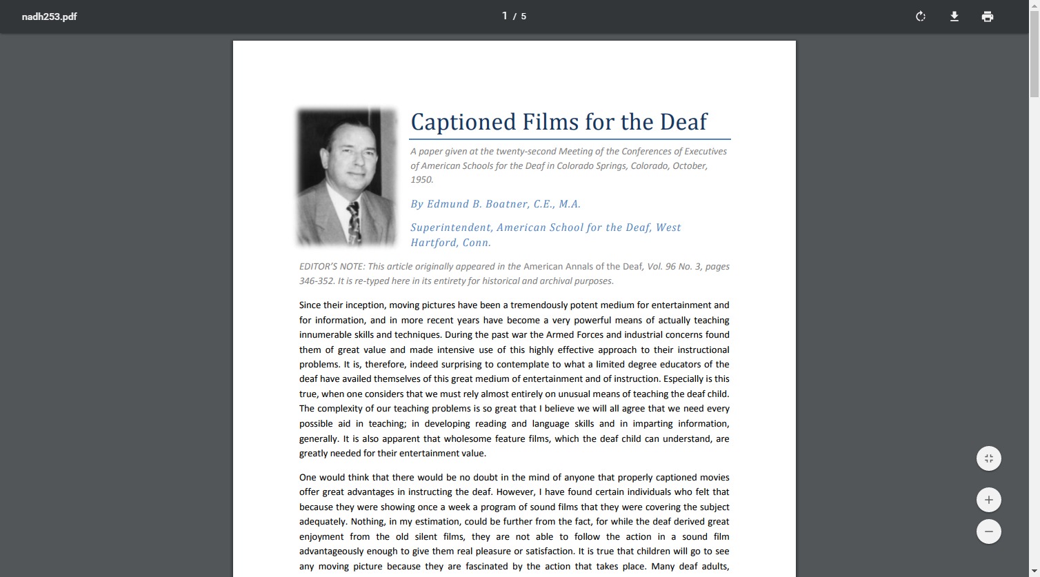 Captioned Films for the Deaf