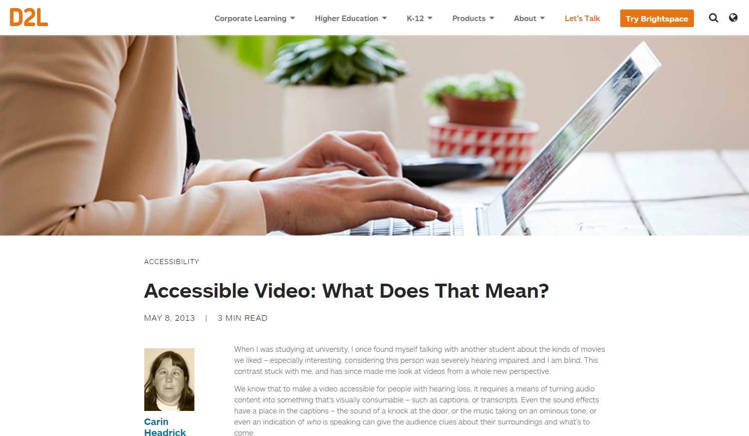 Accessible Video: What Does that Mean?